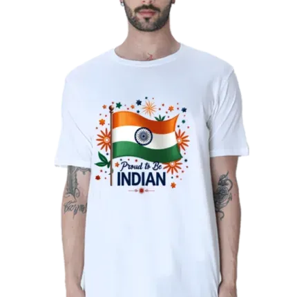 Mens Premium Indian Republic Day T-Shirt - White