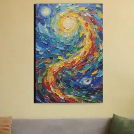 Galaxy Swirl Abstract Canvas Print | Vibrant Wall Decor Art